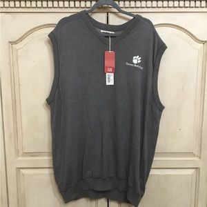 Cutter & Buck Men’s Clemson Basketball Embroidered Gray Sweater Vest Sz XXXL